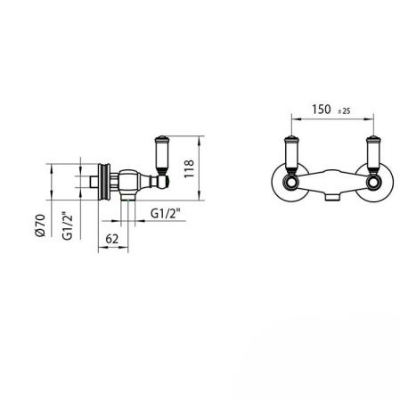Bossini Liberty Смеситель для душа, наружный с выходом на 1/2”цвет: хром Bossini Liberty Смеситель для душа, наружный с выходом на 1/2”цвет: хром