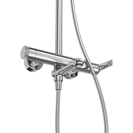 LUX Комплект для ванной - душевая стойка с изливом и смеситель для раковины, артикул LUX-CVD/LS-01