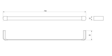 Полотенцедержатель одинарный 74 см., RUSH Flores (FL08531В), артикул FL08531В