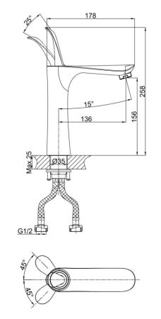 Смеситель для раковины DK Venice Baciano (DA1032641), артикул DA1032641