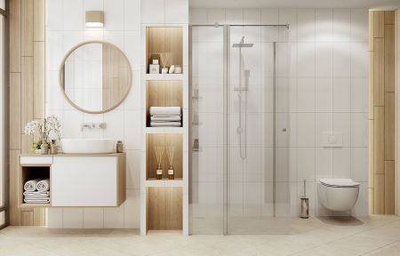 Душевой уголок Ambassador Nord 13011105-ST15, квадратный, угловой трап, 90х90, артикул 13011105-ST15