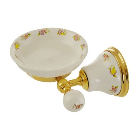PROVANCE Mыльница настенная, керамика с декором/золото, артикул 17683
