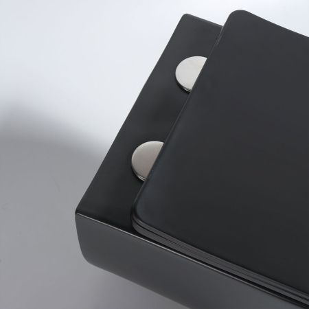 подвесные унитазы Vincea Унитаз подвесной Evo VT1-34SMB безободковый, цвет черный матовый, ультратонкое soft-close сиденье,, артикул VT1-34SMB