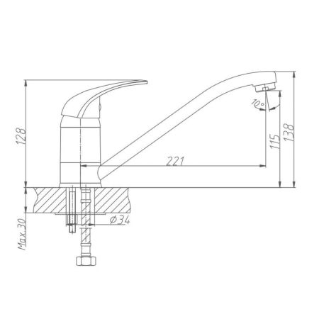 Смеситель для кухни Haiba HB4203, хром