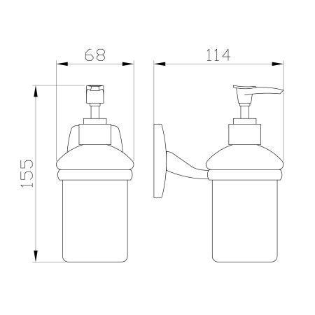 Дозатор мыла WONZON & WOGHAND PORTO, Хром (WW-1401), артикул WW-1401