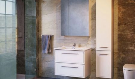 Тумба под раковину Raval Quadro 75 подвесная Белая, артикул Qua.01.75/P/W