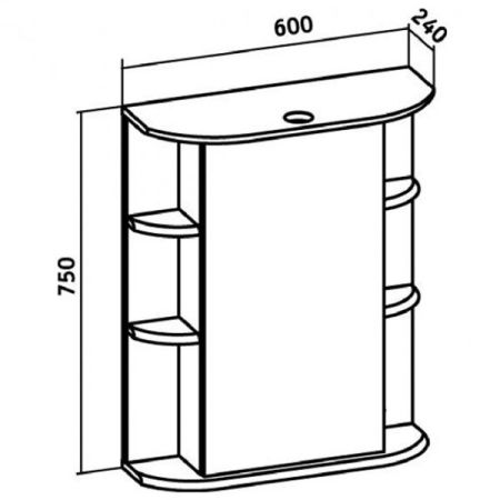 Зеркальный шкаф Runo Гиро 60 4620750020125 с подсветкой Белый