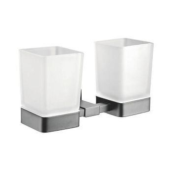 Стакан для ванной комнаты двойной Shevanik SG5622T, оружейная сталь