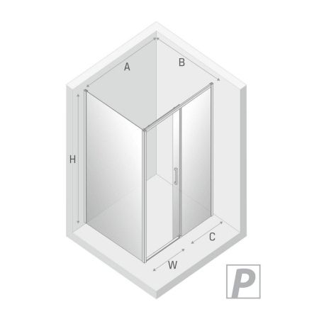 Душевое ограждение NEW TRENDY PRIME 150x80x200 D-0309A/D-0123B (хром), артикул D-0309A/D-0123B