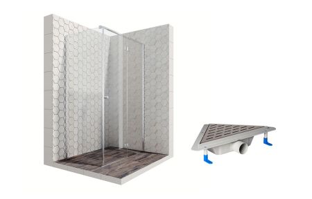 Душевой уголок Ambassador Diamond 12011104R-ST5, прямоугольный, угловой трап, 120х80, артикул 12011104R-ST5