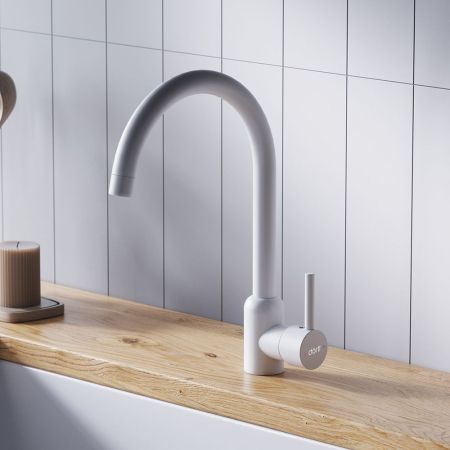 D3007033 Logic кухонный смеситель поворотный, белый, артикул D3007033