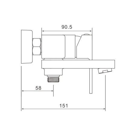 Смеситель для ванны Rose R2802H, черный