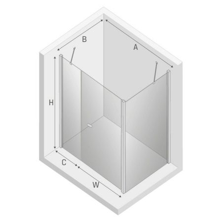 Душевое ограждение NEW TRENDY NEW SOLEO 100x120x195 K-0702 (хром), артикул K-0702