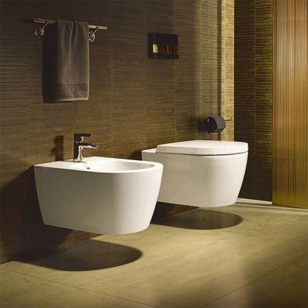 Унитаз, Duravit, ME by Starck, безободковый (с открытым смывным краем), тип установки-подвесной, ширина, мм-370, глубина, мм-570, высота, мм-355, форма чаши-овальная, выпуск-горизонтальный, без декора, материал-керамика, сиденье-необходимо заказать, крепл, артикул 2529090000