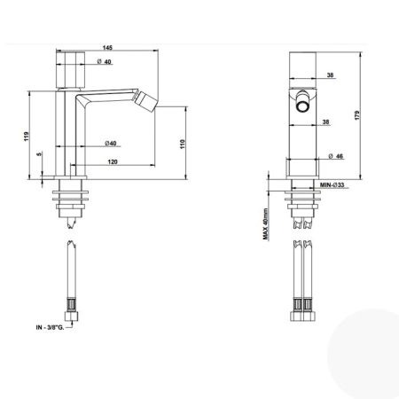 Bongio GIO3 Смеситель для биде , излив 120 мм , цвет: хром, артикул 81722CRCRPR