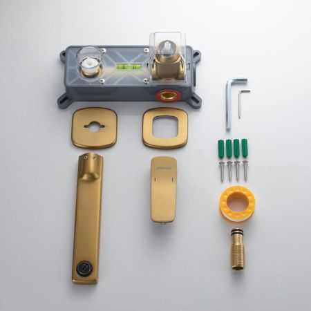 Смеситель для раковины встраиваемый Shevanik S9941G, золотой сатин, артикул S9941G