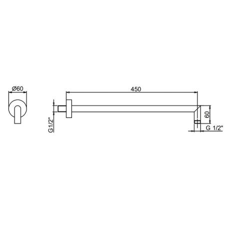 Fantini Nice Кронштейн для душевой лейки 45 см, цвет: черный матовый, артикул 86 13 8011