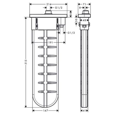 Корпус для шланга, Hansgrohe, sBox, комплектация: корпус для шланга, шланг для душа, розетка, внешняя часть, цвет-хром, артикул 28010000