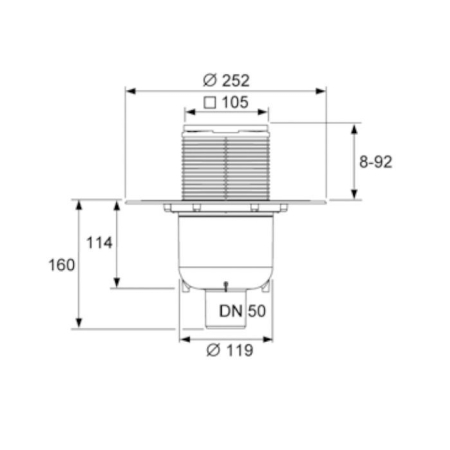 Трап вертикальный DN50, артикул 3601300