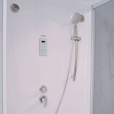 Душевой бокс SSWW WU103A R 150x85 c гидромассажем профиль Белый задняя стенка Белая