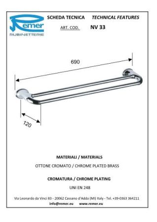 900 Карниз д/пол 60см дв RR NV33, артикул NV33CR