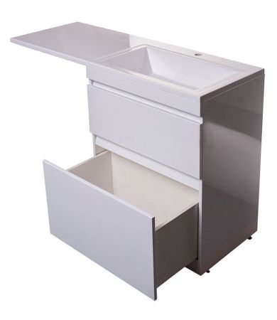 Тумба напольная "Даллас 130", Люкс белая, PLUS, ЭМАЛЬ, артикул СС-00002348