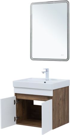 Тумба под раковину Aquanet Оптима 60 дуб рустикальный/белый сатин, артикул 00344791