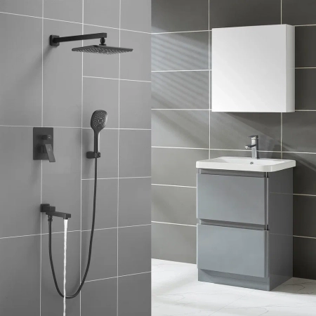 Душевая система встраиваемая Rose R2835H, черный, артикул R2835H