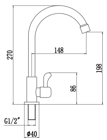 Смеситель Fmark на одну воду "моно" (FS12210A), артикул FS12210A