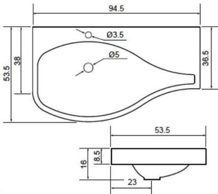 Раковина для тумбы Aquanet Сопрано 95 L