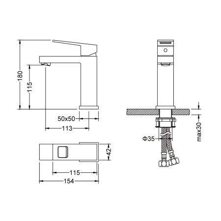 Смеситель для раковины Timo Briana 7161/17F золото матовое, артикул 7161/17F