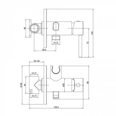 Смеситель гигиенический душ IDDIS Axes (003SBR0i08), артикул 003SBR0i08