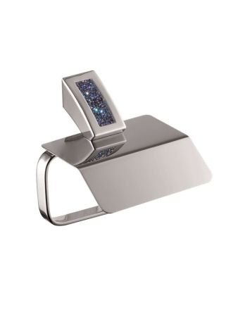 Sanibano Estrella, бумагодержатель с крышкой, цвет хром-кристаллы Swarovski bermudа blue, артикул H9300/06BB
