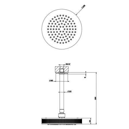 GESSI INCISO Потолочная душевая головка шарнирная на 1/2",Ø218 мм, цвет: хром, артикул 58186#031