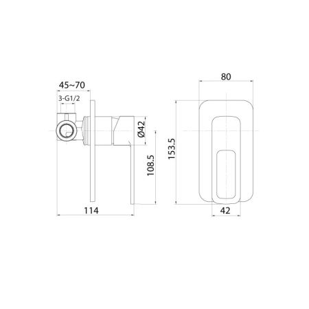 Встраиваемый смеситель с одним выходом черный IDDIS Slide (SLIBL00i66), артикул SLIBL00i66
