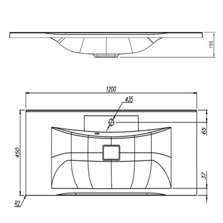 Раковина Florentina Прима 120 см 10.010.01200.307, серый шёлк, артикул 10.010.01200.307