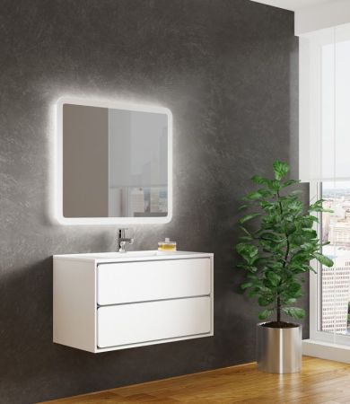 Тумба с раковиной SanVit Бруно-2 120 kbruno2120 в цвете Ral подвесная Белый глянец