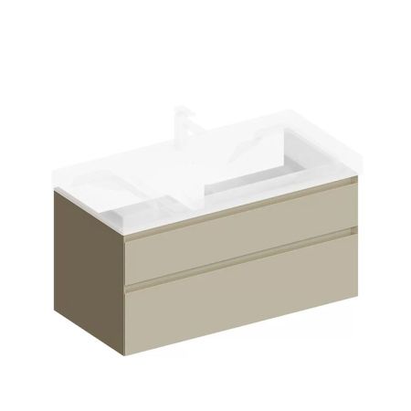 Тумба CUBO подвесная с ящиками 100, лимо матовая, артикул CUB.100.2\LIM