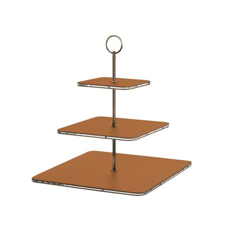 ADJ Сервировочная стойка, 30x30xH35 см.,ручка Круглая, цвет: коньяк, фурнитура бронза, артикул 0092C.09.BR