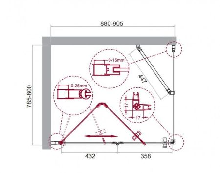 Душевой уголок BELBAGNO ALBANO-ASH-1, артикул ALBANO-ASH-1-90/100-C-C