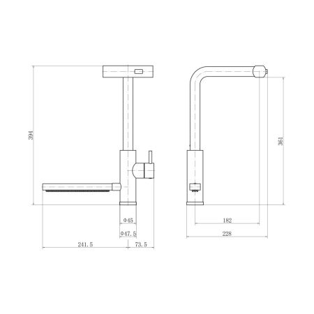 Смеситель для кухни с мультифункциональным изливом FASHUN A57131, сатин