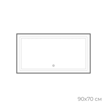 Зеркало с подсветкой LED Fixsen FX-2090F прямоугольное 90х70 см, графит, артикул FX-2090F