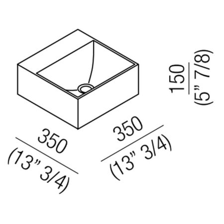 Agape Handwash Раковина подвесная 35x35x15 см, квадратная, без отв., цвет: белый, артикул ACER09940RZ *0