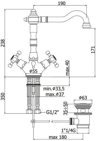 Смеситель для раковины Paffoni Belinda FBLV075BR, артикул FBLV075BR