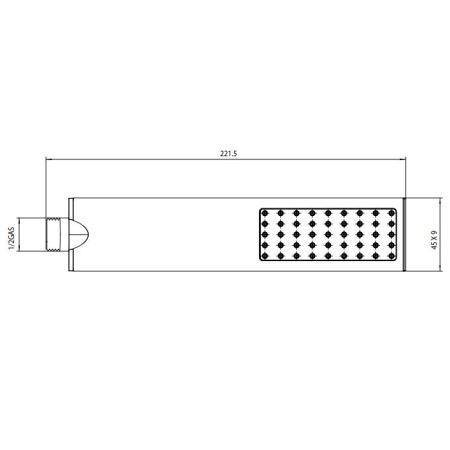 BOSSINI FLAT ONE Ручной душ, 1 режима струи -латунная прямоугольная душевая лейка,  цвет черный матовый BOSSINI FLAT ONE Ручной душ, 1 режима струи -латунная прямоугольная душевая лейка,  цвет черный матовый