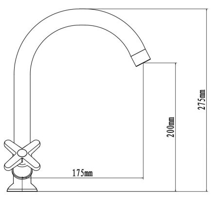 Смеситель Star для раковины, без донного клапана, артикул: STR26, артикул STR26
