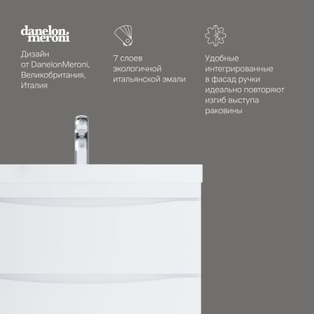 M80FHX0802WG Like, База под раковину, подвесная, 80 см, 2 ящика, белый, глянцевая, шт, артикул M80FHX0802WG