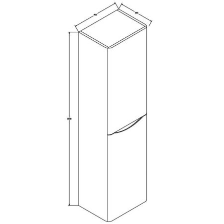 Шкаф пенал Vincea Roberta 40 VSC-1R150LW подвесной L.White, артикул VSC-1R150LW