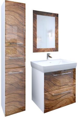 Шкаф пенал Marka One Visbaden 30П L Black stone, артикул У73180