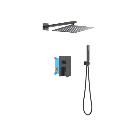 Set 3 в 1 душевой комплект AQUATEK, матовый черный AQ1672MB ЛИБРА, артикул AQ1672MB